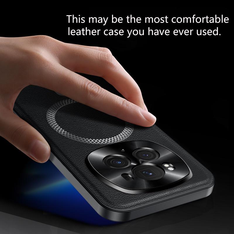 Для Honor Magic 6 и Magic 6 Pro Чехол Магнитный Элегантный Кожаный Износостойкий Объектив Полностью Закрытый Нескользящий Защита Края Рамка