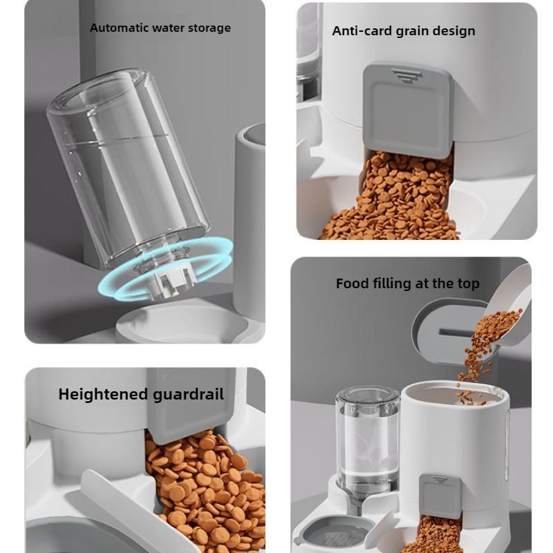 Автоматическая гравитационная поилка-кормушка для кошек, 1 шт. - Непроливающаяся, большая вместимость, цельная конструкция