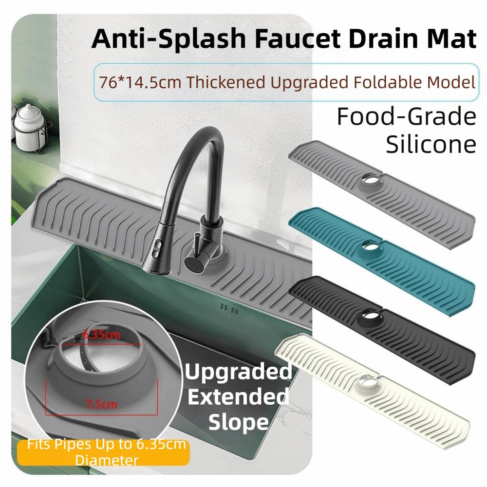 Quick Dry Faucet Splash Catcher Reusable Sink Splash Mat Silicone Splash Guard Kitchen Sink