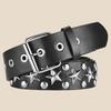 New Fashion Pentagram Riveted Women's Belt Punk Hip Hop Rock Jeans Men's Belt