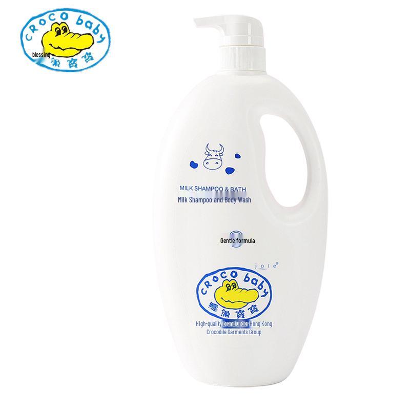 Crocodile Baby Milk Shampoo & Bath Wash 2-in-1 for Infants & Toddlers, Milk Scent
