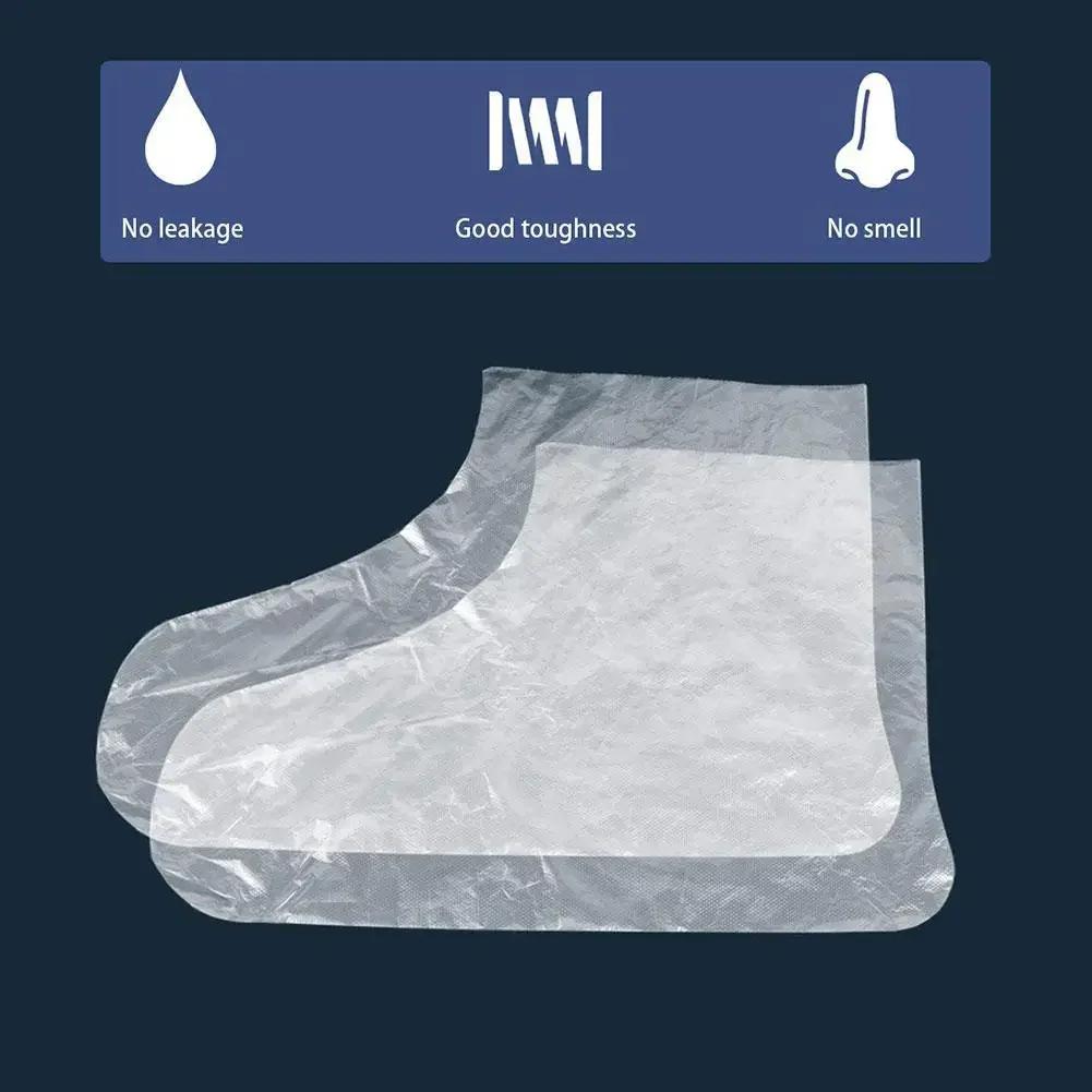 Прозрачные одноразовые пакеты для ног Детокс СПА Чехлы Педикюр Предотвращение инфекции Удаление потрескавшейся кожи Очистка для ванны Инструменты для ухода за ногами 100 шт./пакет