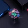 Кольцо CMM Chunky Statement Round Multicolor Cub Zirconia Big для помолвки и свадьбы серебристое регулируемое для женщин
