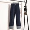 2025 Большие размеры Джинсы Длинные брюки Женские Базовые брюки Свободные повседневные джинсовые женские брюки Модные синие брюки