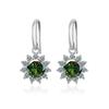 BagueRingen Women's Sterling Silver 925 Jewelry 1 Carat Moissanite Diamond Drop Earrings Sunflower Shaped Ear-drops Gift