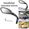 2pcs Bicycle Handlebar Rear View Mirrors 21-26mm Handlebars Square Mirror Rotation Adjustable Scooter Unilateral Rearview Mirror