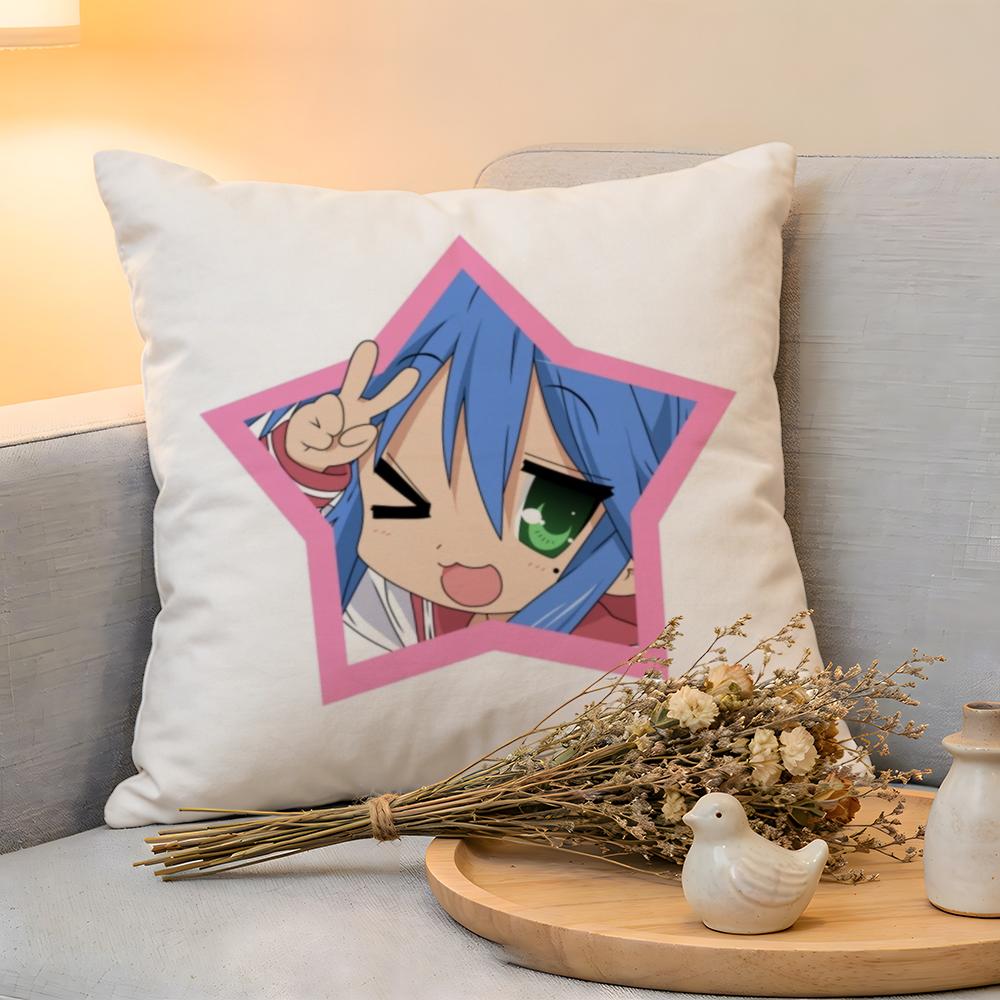 Cushion Cover Linen SkinFriendly Soft Decorative Case For Sofa Home Decor Anime LLucky Star Kkonata Pillow cover