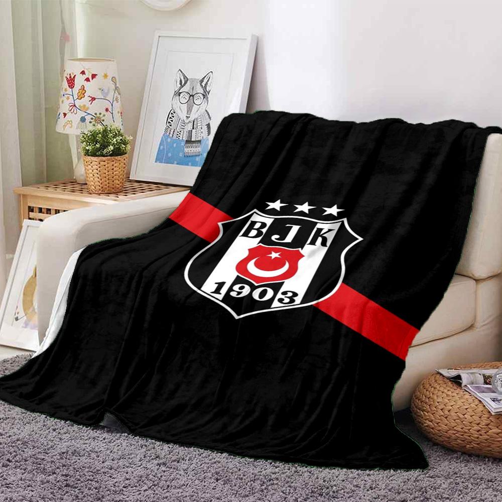 Beşiktaş Logo Print Flannel Blanket High Quality Warm Comfortable Cover for All Seasons Perfect for Gifts Home Decor