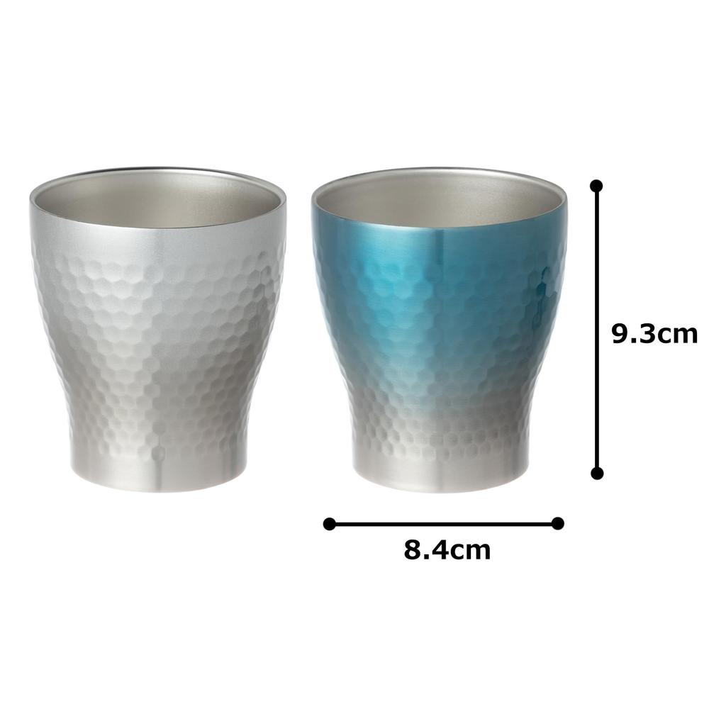 Maebata Luxe Пара стаканов Рок Градиент Серебро 68345, и Синий, 290 мл,