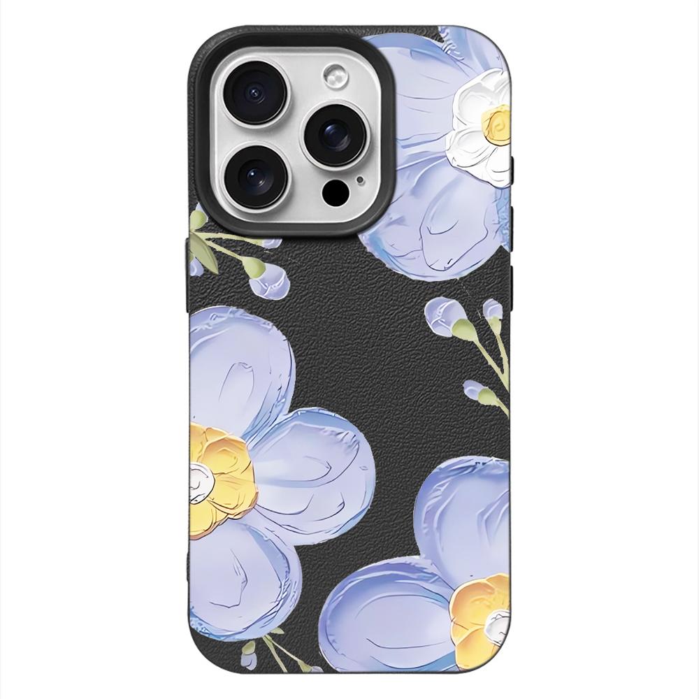 Синий Цветок Чехол для Телефона Для IPhone 17 16 15 Plus 11 13 12 14 Pro Max 16e 17 Air Мягкий Прозрачный Чехол Чехлы Coque