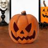 Halloween Pumpkin Lantern Light Up Pumpkin Ornament with Spooky Curved Face for Halloween Party Indoor Outdoor Decor