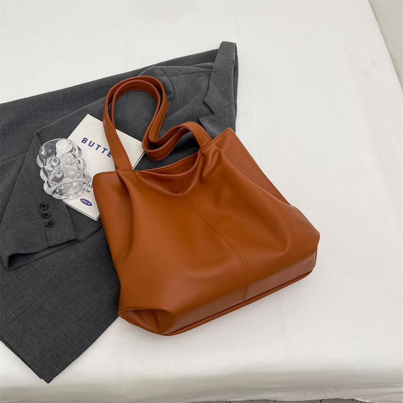 Bag Women's 2024 New Retro Fashion Handbag Simple Casual Women's Shoulder Bag Large Capacity Tote Bag Women