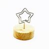 Gift Memo Card Desktop Ornament Round Wooden Holder Photo Frame Picture Clip Message Left Supporter