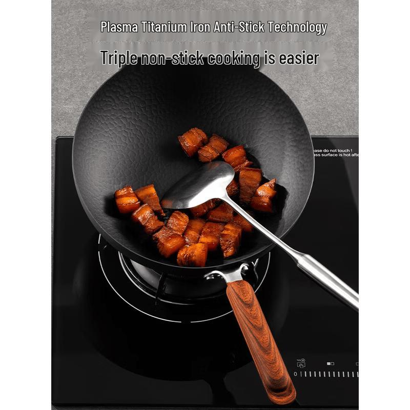 COOKER KING 32cm Titanium Wrought Iron Wok