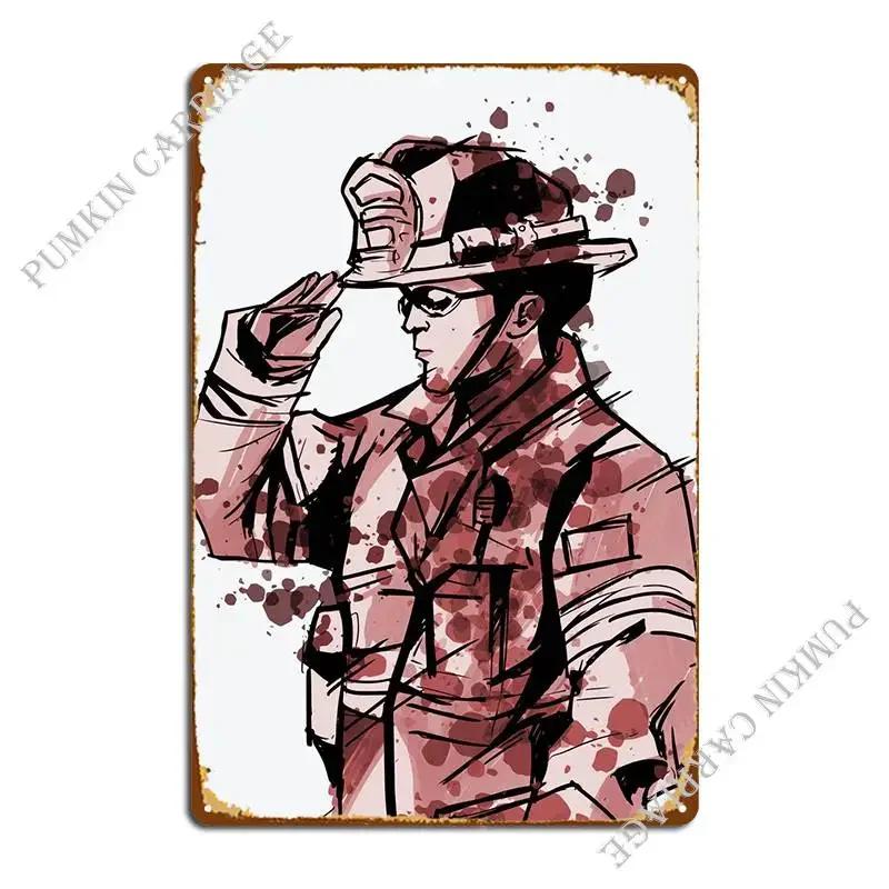 Firefighter Aquarell Metal Sign Plaques Wall Plaque Design Pub Personalized Wall Pub Tin Sign Poster