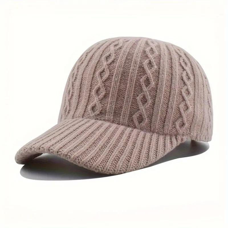 Trendy Knitted Baseball Cap For Men And Women - Autumn/Winter Trendy Fashionable Peaked Hat, Multi Use All Purpose And Warm