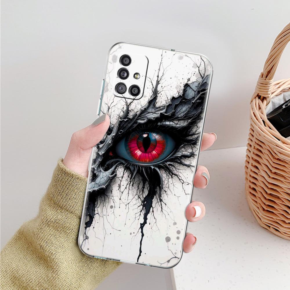 Чехол для телефона Samsung A15 A13 A35 A55 A51 A71 A41 A31 A21S A05 A17 A23 A25 A33 A53 A73 5G A07 4G Cover Узор 'Зловещий глаз дьявола'
