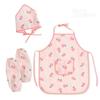 Little Rabbit Children's Daycare Activity Apron + Bandana + Toshi Set, Pink Korean Popular Toys