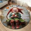 Pippi Longstocking Custom Name Round Area Rug,Carpet Rug for Living Room Bedroom Sofa Playroom Decor,Non-slip Floor Mat