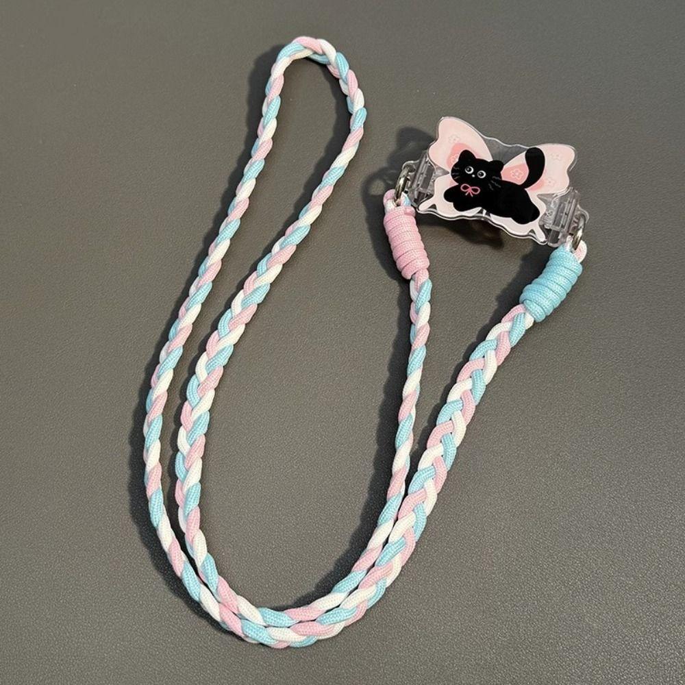 Cat Dog Mobile Phone Lanyard Shoulder Carrying Phone Back Clip Holder Hanging Ornament