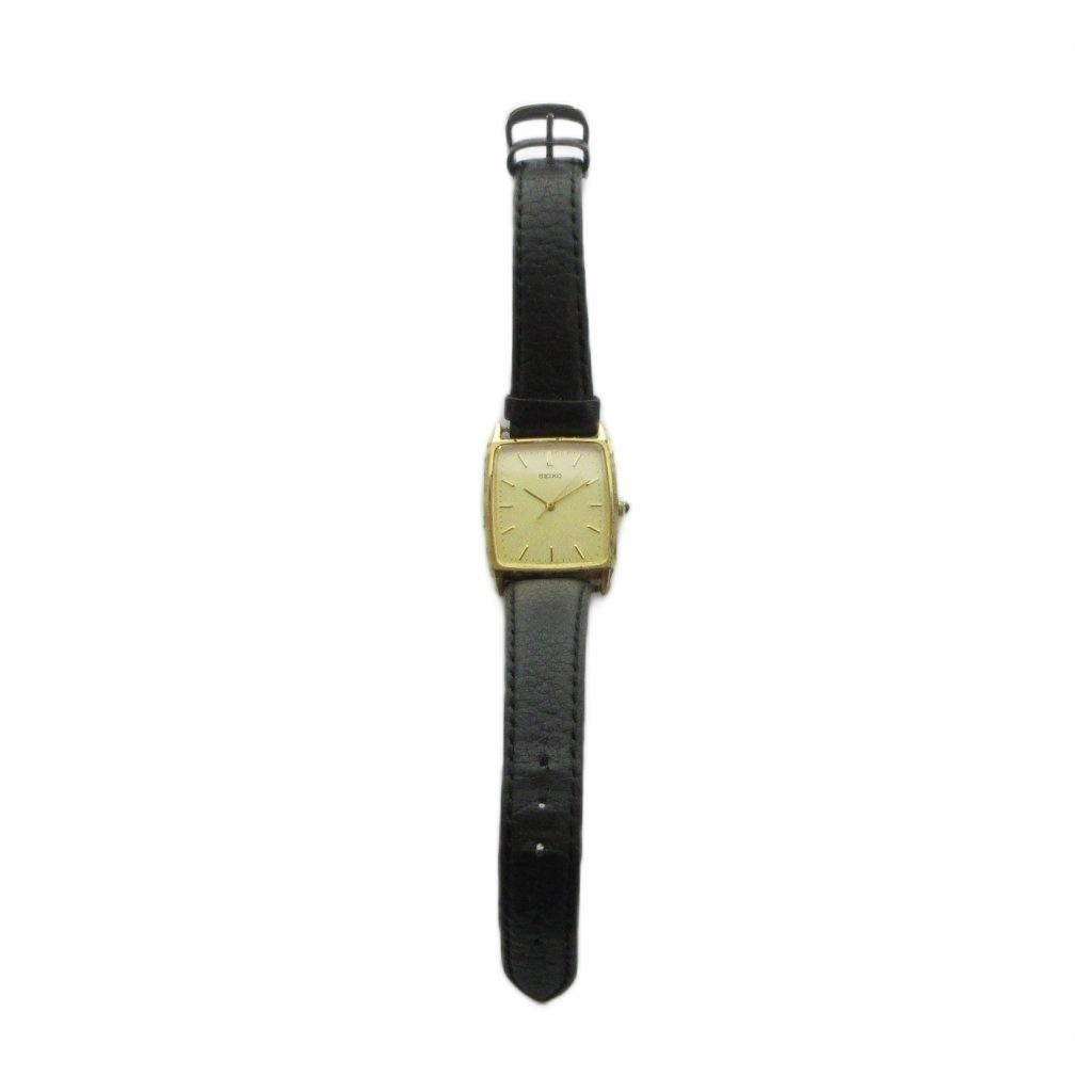 SEIKO Chariot Кварцевые часы с кожаным ремешком, золотистого цвета, 5P31-5E10, Мужские GY18/ MQ