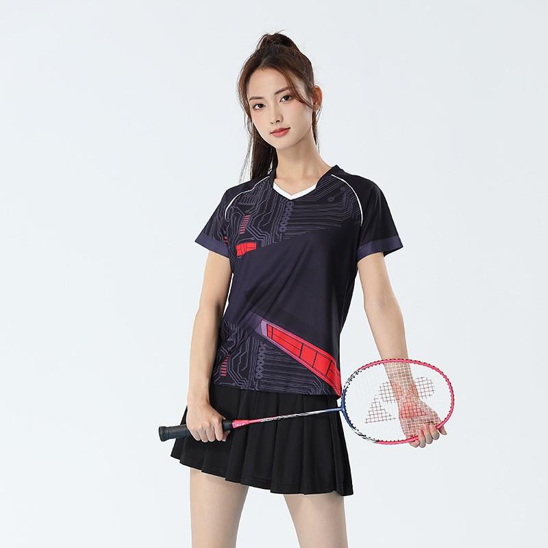 Womens Badminton Shirt Mens Table Tennis Top Quick-Dry Breathable Sport T-Shirt Running Gym Training