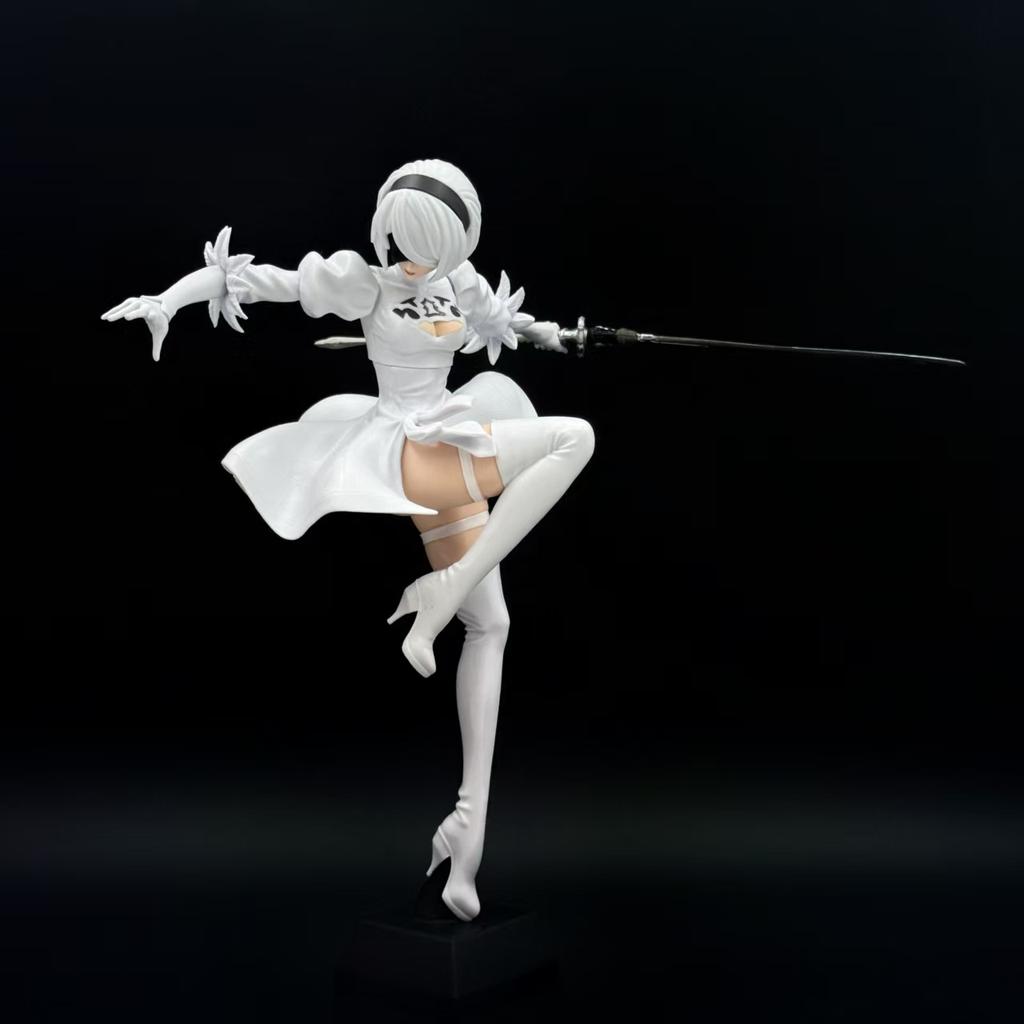 24CM NieR Automata YoRHa No. 2 Type B figma 2B Lifeform Kaine Nier PVC Action figure doll model Collectible statue figura gift