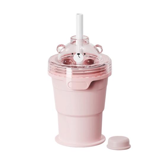 2-in-1 Collapsible Silicone Ice Ball Maker Cup Portable Ice Cube Bottle
