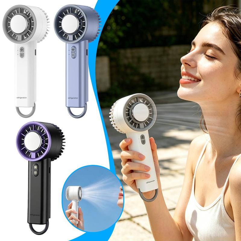 Ice-cooling high-speed handheld fan 18650 high-performance battery Adjustable Mini Foldable Air Cooling Turbo Fan