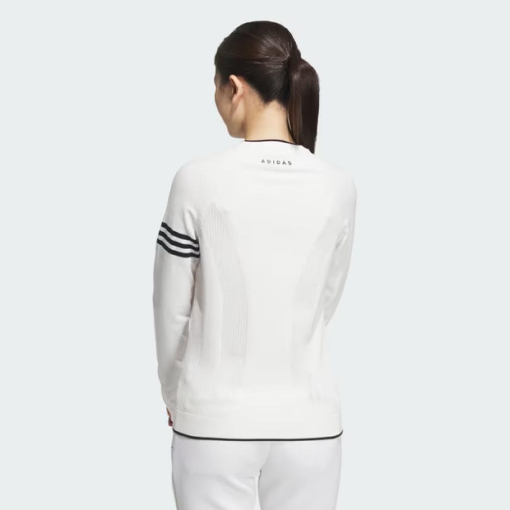 Adidas Golf 2024 Women S KniTTed T ShirT 3S Long Sleeve Pullover SweaTer whiTe Ik9797