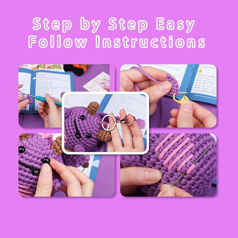 Стартовый набор для вязания крючком Птерозавр Fenrry Набор пряжи для вязания крючком с инструкциями для настоящего декоративного дома