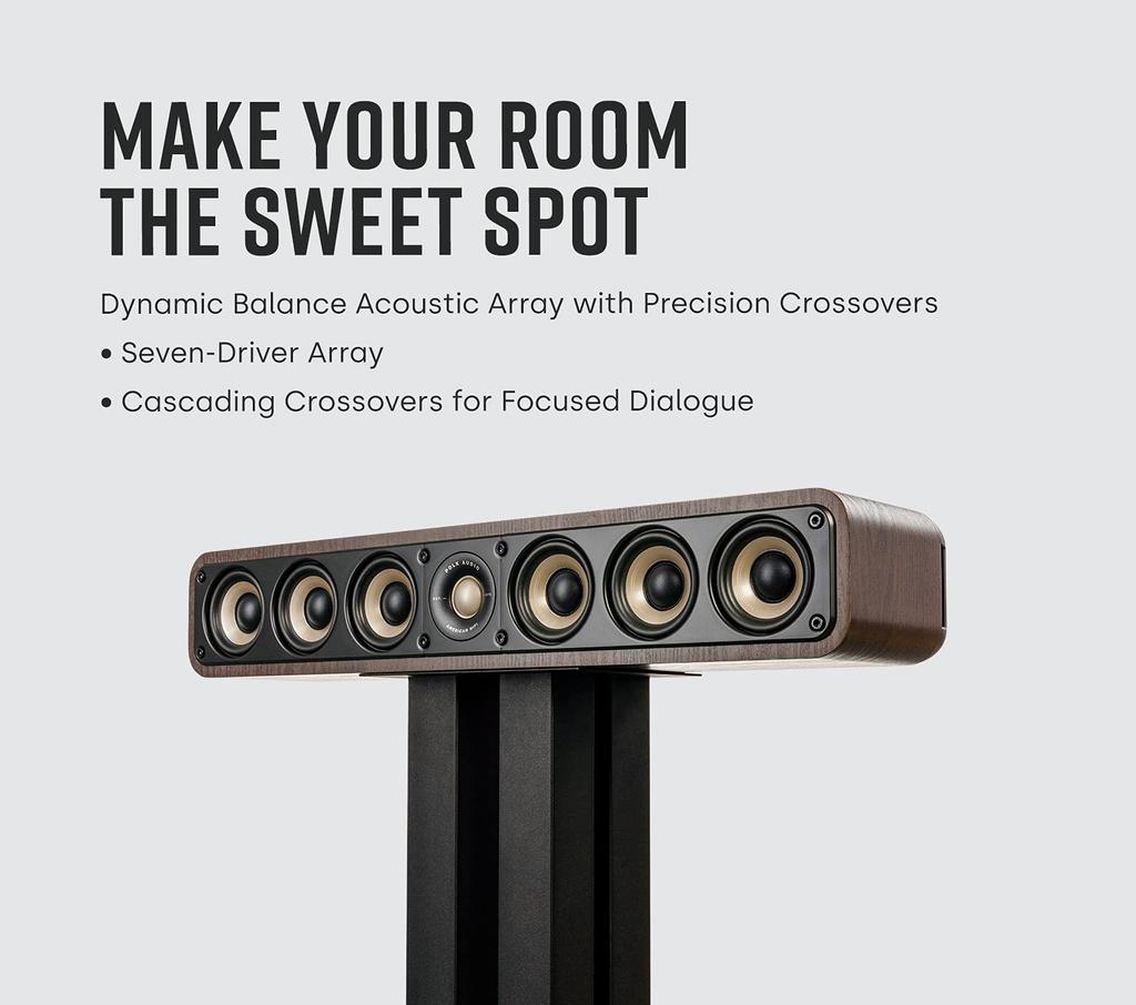 POLK AUDIO SIGNATURE ELITE ES35 Slim Center Speaker Brown ES35BRN (LCR)