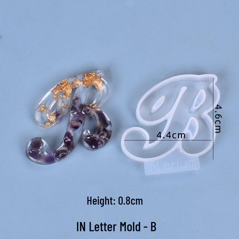 Crystal Resin Silicone Mold: 26 Irregular Letter Pendants for DIY Charms