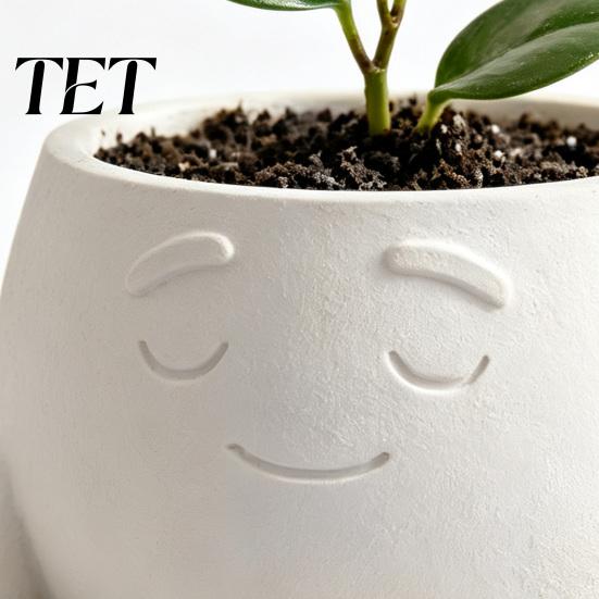 Durable PLA Plant Holder Sit in Meditation Planter, Cute Zen Flower Pot, 3D Printed Small Functional Office Decor Figure Pot for Succulents