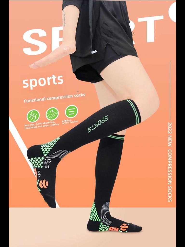 Women's Athletic Compression Socks: Yoga, Tennis, Skipping Rope, Thin Calf, Long Tube, Muscle Energy Boost