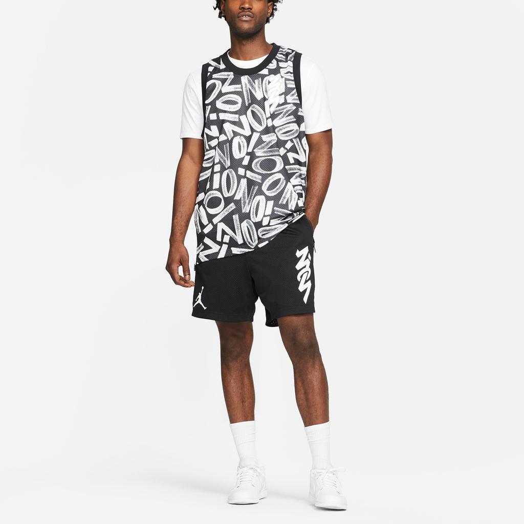 Мужская черная баскетбольная сетчатая жилетка Air Jordan Dri-FIT Zion с принтом букв, вентилируемая, быстросохнущая, DH0595-010