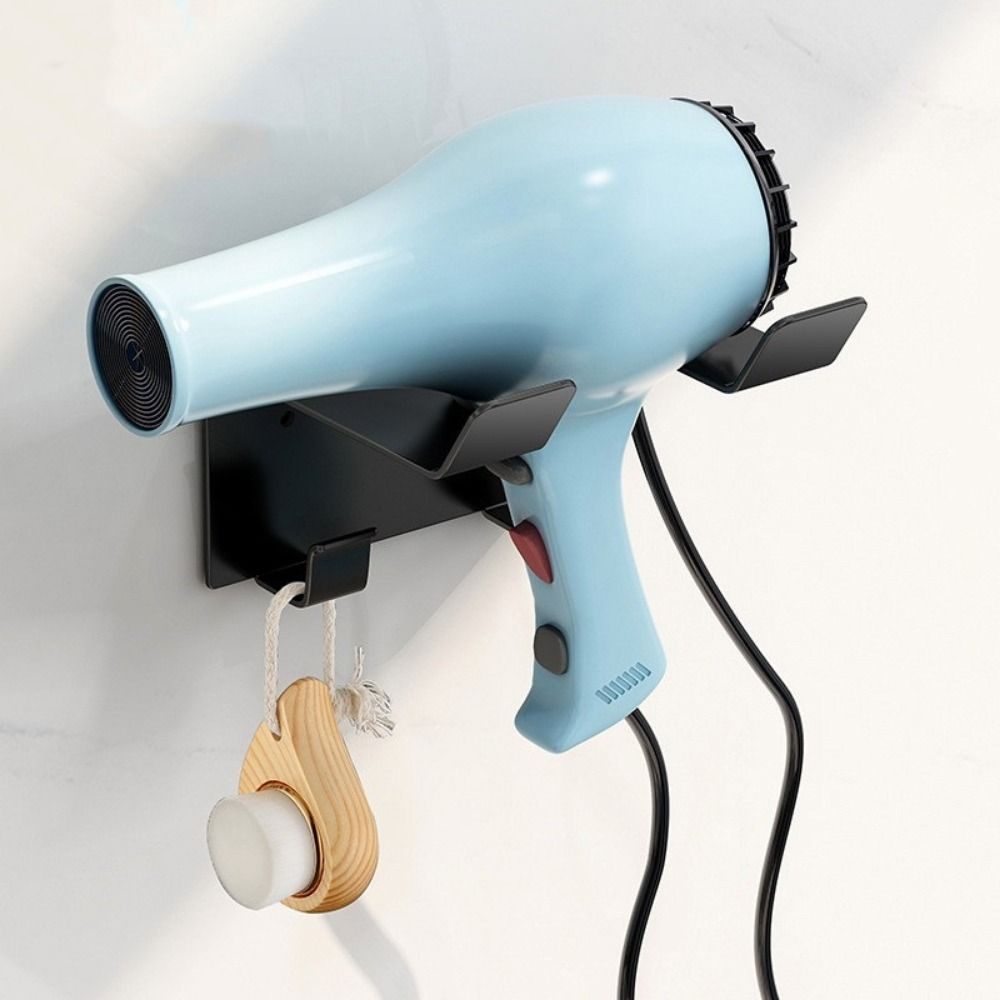 Настенная полка для хранения фена, водонепроницаемая подставка для фена, простой металлический кронштейн для хранения, салон