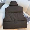 Модный зимний короткий теплый жилет женский верхняя одежда без рукавов парка повседневный толстый женский жакет