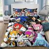 Sonic Duvet Cover Set, 3D Anime Cartoon Bedding, King Queen Double Full Twin Single Size for Kids Boys Gift