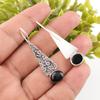 Серьги с черным турмалином, ювелирные изделия с драгоценными камнями, серьги из стерлингового серебра 925 пробы, потрясающие серьги ручной работы, ювелирные изделия для свадебного подарка