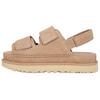UGG Золотые Семейные Коровьи Раздельные Кожаные Сандалии на Одной Лямке Женские Песочные 1141493-SAN
