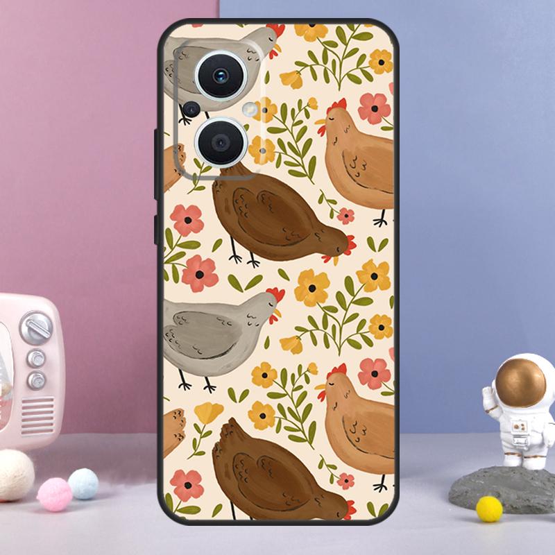 Чехол с рисунком цыпленка для OPPO Reno 12 F 11F 13F 14F 10 11 13 14 Pro 7 8 Lite Чехол OPPO Find X9 X6 X5 X8 Pro