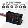 Digital Voltmeter Ammeter DC 100V 10A Amp Voltage Current Meter Tester 0.28 Inch Dual LED Display Panel with Connect Wires