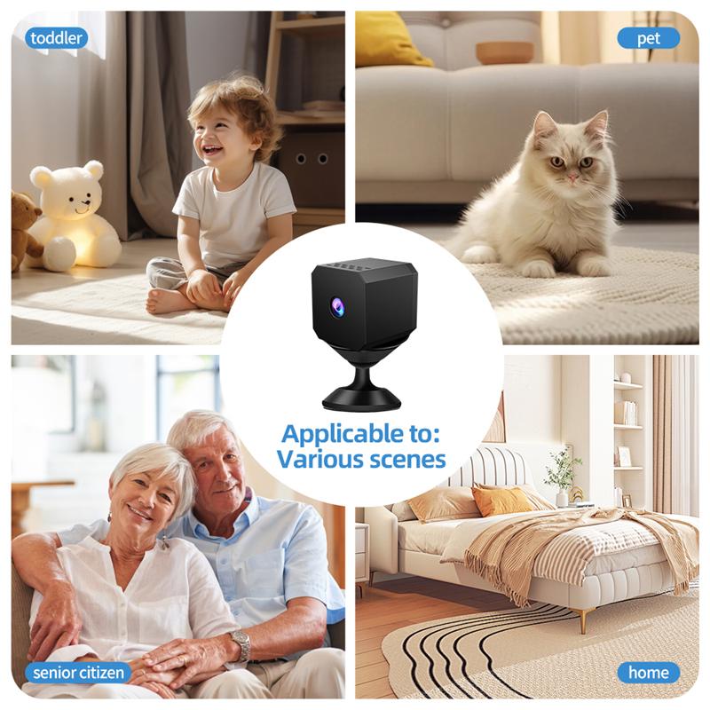 Мини 4K WiFi Камера Удаленный Монитор Детекция Движения Ночное Видение Долгая Батарея Оповещение о Безопасности Внутренняя Наружная Домашняя Камера Безопасности