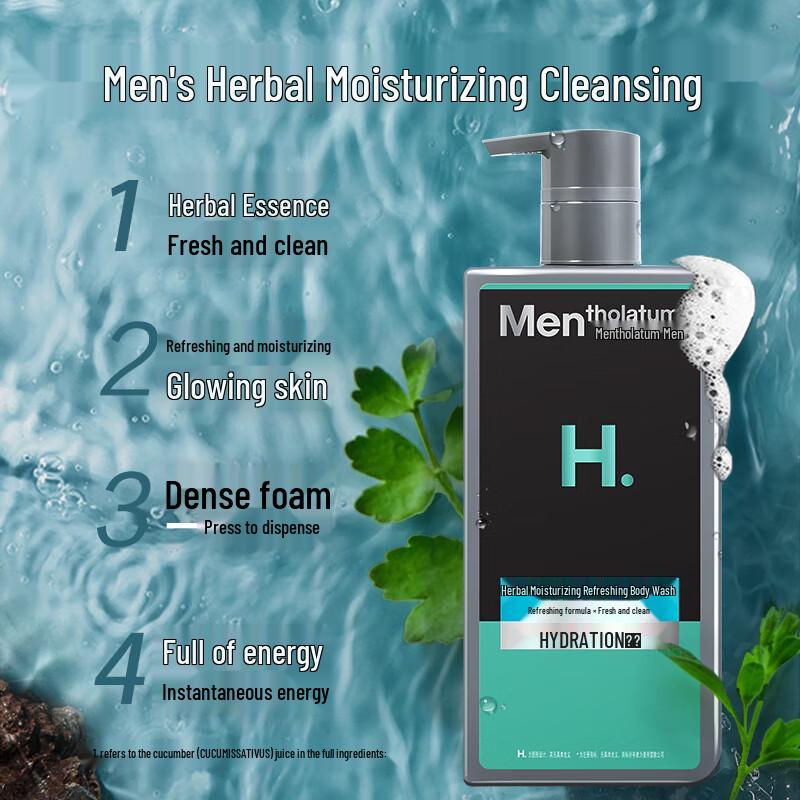 Мужской травяной гель для душа и очищающее средство для лица Mentholatum - Комплект