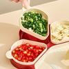 Plastic Kitchen Preparation Plate Reusable with Scoop Holder Dinner Plate 4 Compartment Durable Spoon Rest Dinnerware