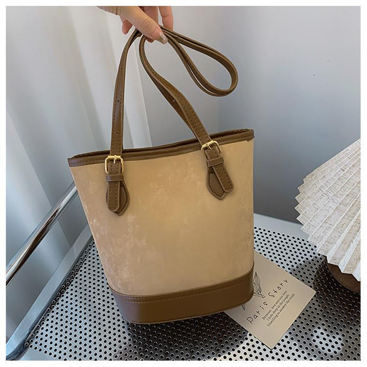 2024 Новая Мода Ретро Сумка-Ведро Подмышечная Уличный Трендовый Средней Вместимости Цветоблокировка Сумка-Тоут Плечевая Сумка