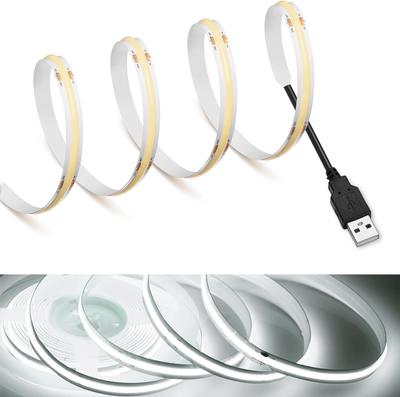 Светодиодная лента COB постоянного тока 5 В, USB, линейное освещение высокой плотности, 320 светодиодов, гибкие ленточные светильники, 1-5 м, белый теплый белый светодиодный светильник