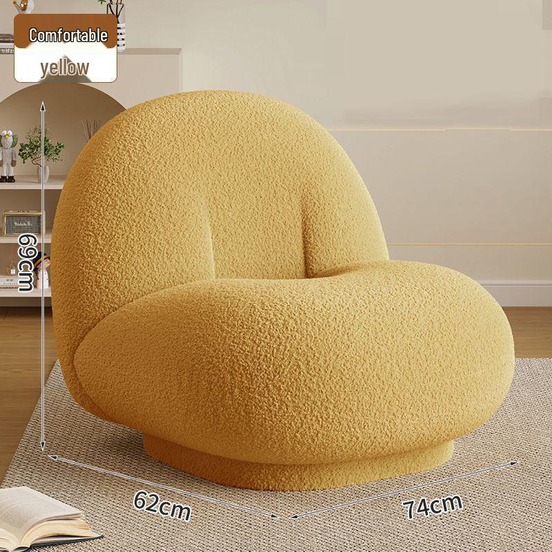 Rotatable Lambswool Leisure Chair - Home Cloud Lazy Sofa for Living Room and Balcony