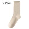 5 пар женских носков из чистого хлопка с длинным ворсом, дезодорирующих, на весну и осень
